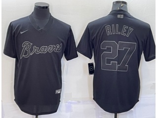 Nike Atlanta Braves #27 Austin Riley Turn Back Jersey Black