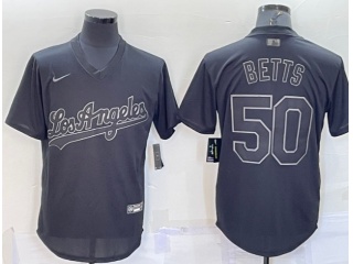 Nike Los Angeles Dodgers #50 Mookie Betts Turn Back Jersey Black