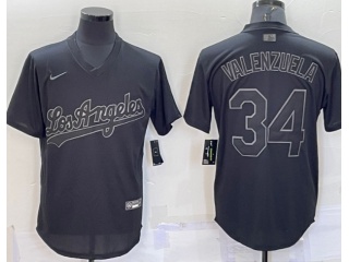 Nike Los Angeles Dodgers #34 Fernando Valenzuela Turn Back Jersey Black