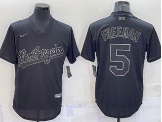 Nike Los Angeles Dodgers #5 Freddie Freeman Turn Back Jersey Black