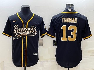 New Orleans Saints #13 Michael Thomas Baseball Jersey Black