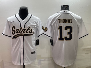 New Orleans Saints #13 Michael Thomas Baseball Jersey White