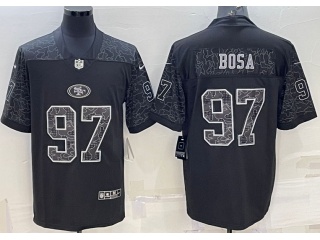 San Francisco 49ers #97 Nick Bosa RFLCTV Limited Jersey Black