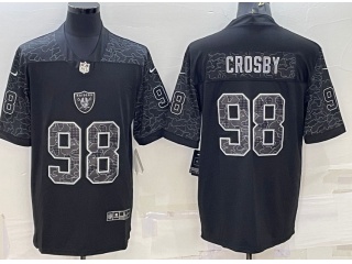 Las Vegas Raiders #98 Maxx Crosby RFLCTV Limited Jersey Black 