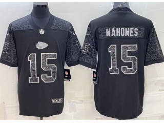 Kansas City Chiefs #15 Patrick Mahomes RFLCTV Limited Jersey Black 