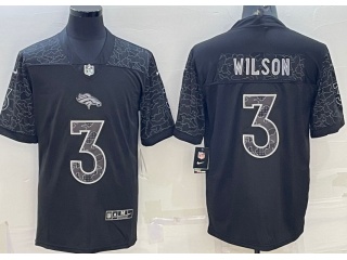 Denver Broncos #3 Russell Wilson Black RFLCTV Limited Jersey Black 