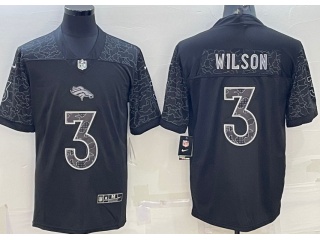 Denver Broncos #3 Russell Wilson Black RFLCTV Limited Jersey Black