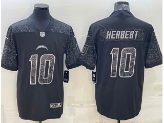 Los Angeles Chargers #10 Justin Herbert Black RFLCTV Limited Jersey Black 