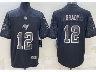 Tampa Bay Buccaneers #12 Tom Brady Black RFLCTV Limited Jersey Black