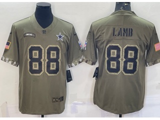 Dallas Cowboys #88 CeeDee Lamb 2022 Salute To Service Jersey Green