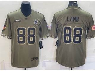 Dallas Cowboys #88 CeeDee Lamb 2022 Salute To Service Jersey Green 