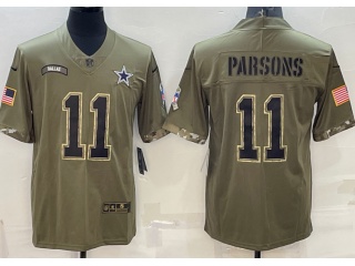 Dallas Cowboys #11 Micah Parsons 2022 Salute To Service Jersey Green