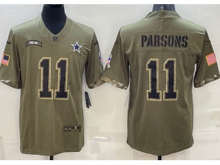 Dallas Cowboys #11 Micah Parsons 2022 Salute To Service Jersey Green 