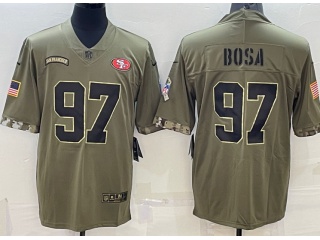 San Francisco 49ers #97 Nick Bosa 2022 Salute To Service Jersey Green