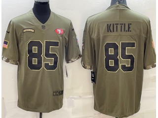 San Francisco 49ers #85 George Kittle 2022 Salute To Service Jersey  Green