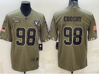 Las Vegas Raiders #98 Maxx Crosby 2022 Salute To Service Jersey Green 
