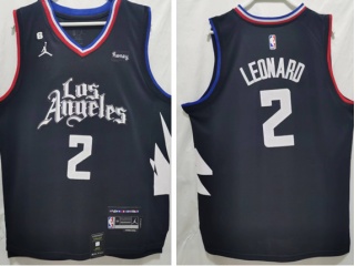 Jordan Los Angeles Clippers #2 Kawhi Leonard 2022-23 Jersey Black