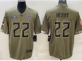 Tennessee Titans #22 Derrick Henry 2022 Salute To Service Jersey Green 