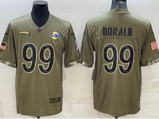 Los Angeles Rams #99 Aaron Donald 2022 Salute To Service Jersey Green 