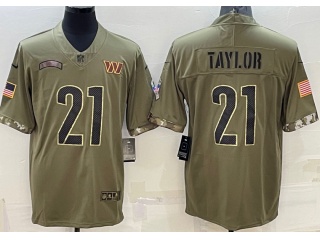 Washington Commanders #21 Sean Taylor 2022 Salute To Service Jersey Green