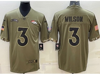 Denver Broncos #3 Russell Wilson 2022 Salute To Service Jersey Green 