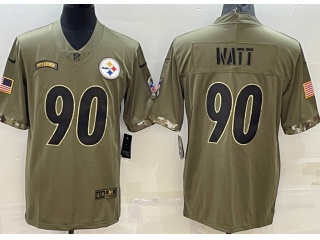 Pittsburgh Steelers #90 T.J. Watt 2022 Salute To Service Jersey Green