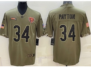 Chicago Bears #34 Walter Payton 2022 Salute To Service Jersey Green