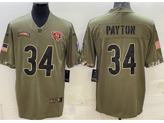 Chicago Bears #34 Walter Payton 2022 Salute To Service Jersey Green 