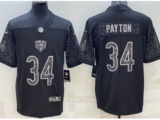 Chicago Bears #34 Walter Payton RFLCTV Limited Jersey Black