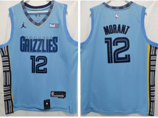Jordan Memphis Grizzlies #12 Ja Morant 2022-23 Jersey Baby Blue