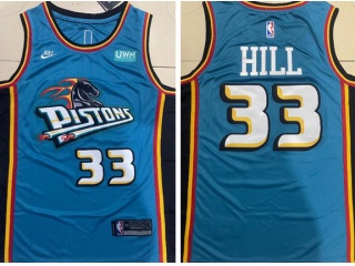Nike Detroit Pistons #33 Grant Hill Throwback Jersey Green