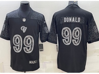 Los Angeles Rams #99 Aaron Donald RFLCTV Limited Jersey Black