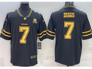 Dallas Cowboys #7 Trevon Diggs 3rd Limited Jersey Black Golden