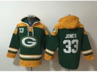 Green Bay Packers #33 Aaron Jones Hoodies Green