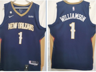 Nike New Orleans Pelicans #1 Zion Williamson 2022-23 Jersey Blue 