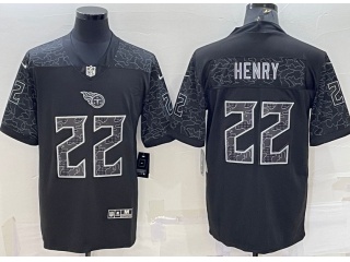 Tennessee Titans #22 Derrick Henry  RFLCTV Limited Jersey Black