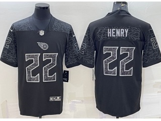 Tennessee Titans #22 Derrick Henry  RFLCTV Limited Jersey Black 