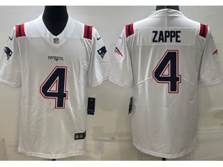 New England Patriots #4 Bailey Zappe Limited Jersey White 