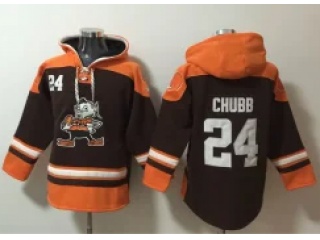 Cleveland Browns #24 Nick Chubb  Hoodies Brown