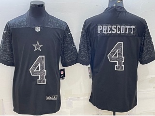 Dallas Cowboys #4 Dak Prescott RFLCTV Limited Jersey Black