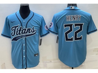 Tennessee Titans #22 Derrick Henry Baseball Jersey Baby Blue 