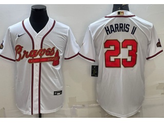 Nike Atlanta Braves #23 Michael Harris II Program Champion Cool Base Jersey White Gold