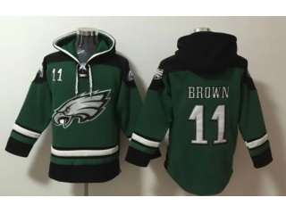 Philadelphia Eagles #11 Aj Brown Hoodies Green