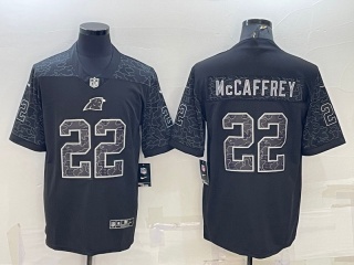 Carolina Panthers #22 Christian Mccaffrey RFLCTV Limited Jersey Black
