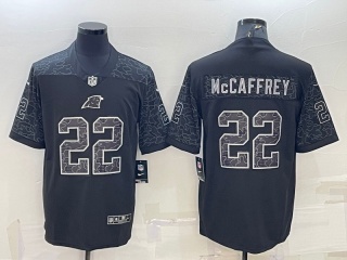 Carolina Panthers #22 Christian Mccaffrey RFLCTV Limited Jersey Black 