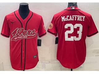 San Francisco 49ers #23 Christian Mccaffrey Baseball Jersey Red
