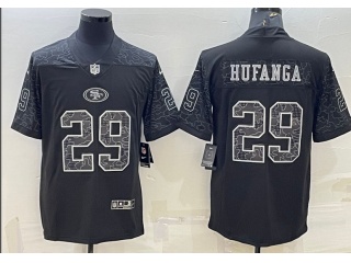 San Francisco 49ers #29 Hufanga RFLCTV Limited Jersey Black