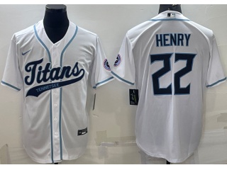 Tennessee Titans #22 Derrick Henry Baseball Jersey White 