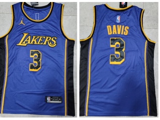 Jordan Los Angeles Lakers #3 Anthony Davis 2022-23 Jersey Purple