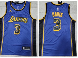 Jordan Los Angeles Lakers #3 Anthony Davis 2022-23 Jersey Purple